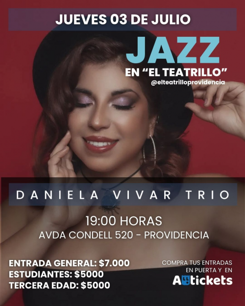 Daniela Vivar en El Teatrillo 03 de julio a las 19:00!